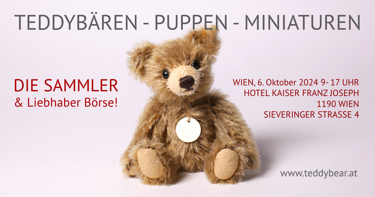 2024 Wien teddybaeren puppen miniaturen boerse wien teddybear at 2024 neu